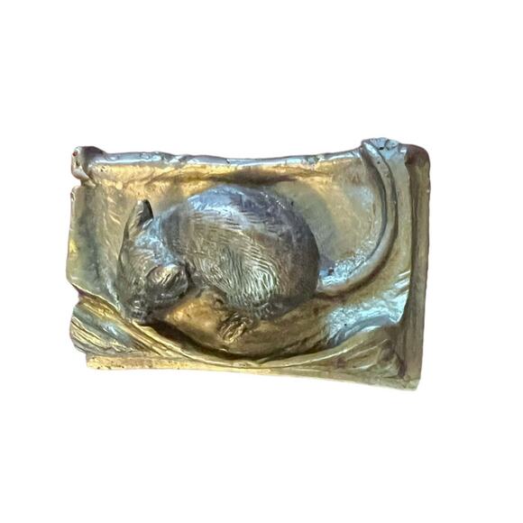 Louis-Albert Carvin Bronze Sculpture Of Mouse Resting On A Book 3x2x2 1/2” - Picture 6 of 8